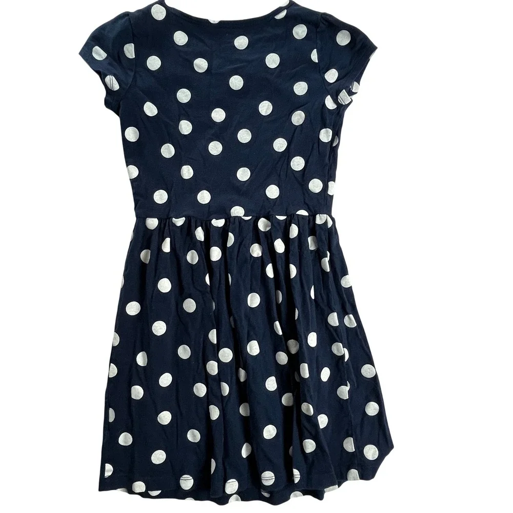 Carter's Girls Dress Bundle Size 10 Navy Polka Dot Floral Cotton Short Sleeve